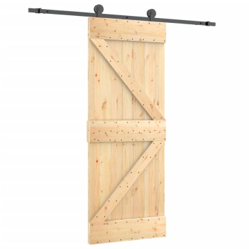 Ușă glisantă cu set de feronerie 70x210 cm, lemn masiv de pin - Img 2