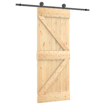 Ușă glisantă cu set de feronerie 70x210 cm, lemn masiv de pin - Img 2