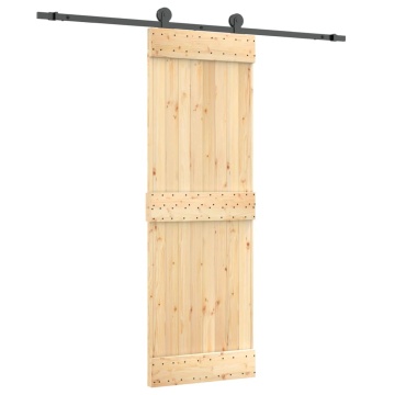 Ușă glisantă cu set de feronerie 70x210 cm, lemn masiv de pin - Img 2