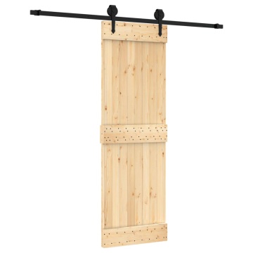 Ușă glisantă cu set de feronerie 70x210 cm, lemn masiv de pin - Img 2