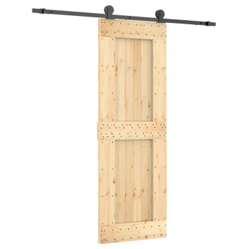 Ușă glisantă cu set de feronerie 70x210 cm, lemn masiv de pin - Img 2