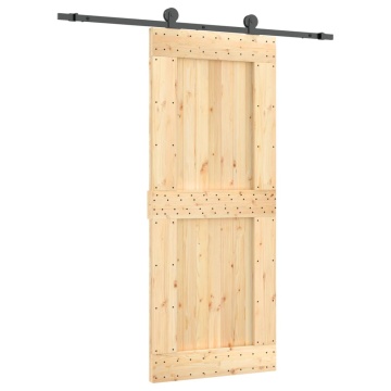 Ușă glisantă cu set de feronerie 85x210 cm, lemn masiv de pin - Img 2