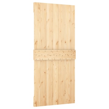 Ușă glisantă cu set de feronerie 95x210 cm, lemn masiv de pin - Img 8