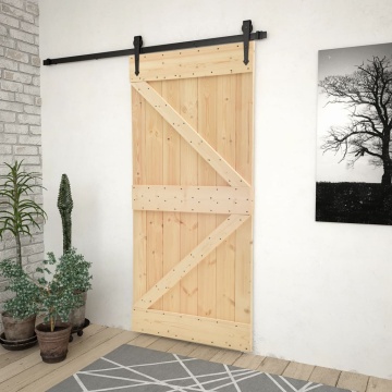 Ușă glisantă cu set feronerie, 80 x 210 cm, lemn masiv de pin - Img 1