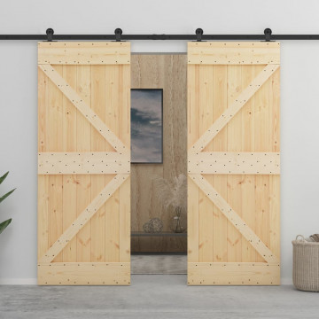 Ușă glisantă cu set feronerie, 90 x 210 cm, lemn masiv de pin - Img 1