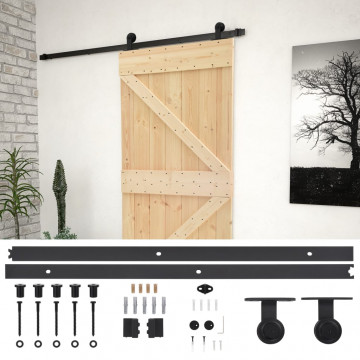 Ușă glisantă cu set feronerie, 90 x 210 cm, lemn masiv de pin - Img 2