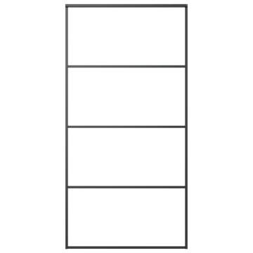 Ușă glisantă, negru, 102,5x205 cm, aluminiu și sticlă ESG - Img 2