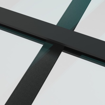 Ușă glisantă, negru, 90x205 cm, sticlă ESG și aluminiu - Img 6
