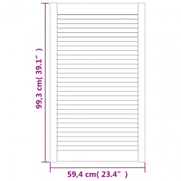 Uși lamelare, 2 buc., alb, 99,3x59,4 cm, lemn masiv de pin - Img 5