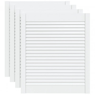 Uși lamelare, 4 buc., alb, 69x59,4 cm, lemn masiv de pin - Img 2
