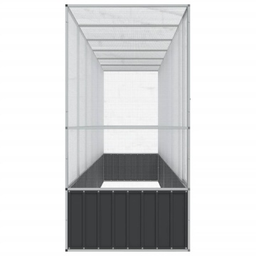 Voliera de păsări cu extensie, argintiu, 626,5x107x212 cm, oțel - Img 4