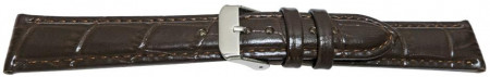 Curea maro inchis piele vitel model aligator captusita buget 22mm - 51987