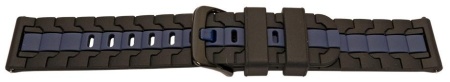 Curea silicon doua culori QR neagra cu albastru 20mm- 62244