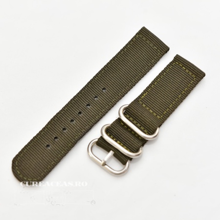 Curea din tesatura de nylon verde catarame zulu 20mm - 4082720