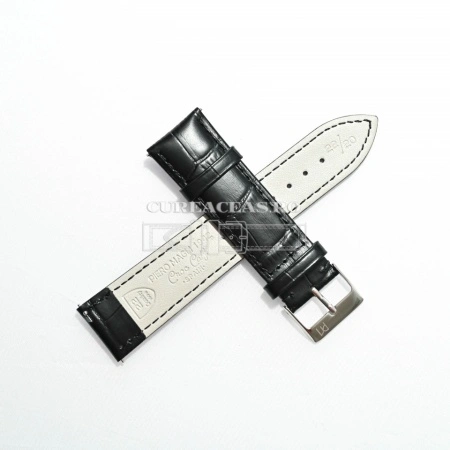 Curea Piero Magli neagră, mată model aligator QR 24mm - 08593001 - Img 2