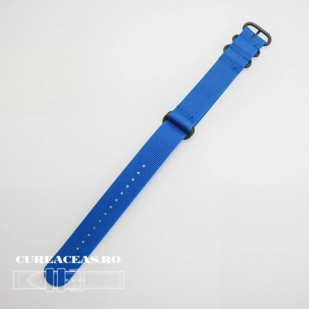 Curea NATO albastra 22mm catarame zulu negre -52977 - Img 2