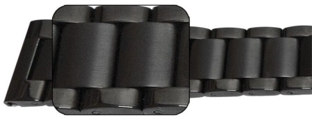 Bratara neagră deployant capat drept 22mm - 57128 - Img 2