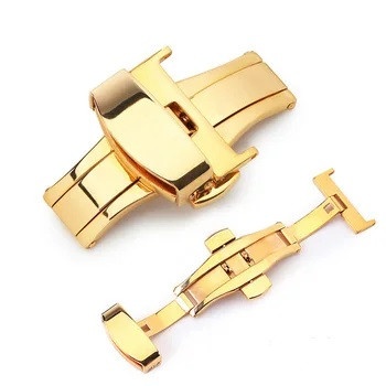 Catarama fluture aurie cu buton pentru deschidere