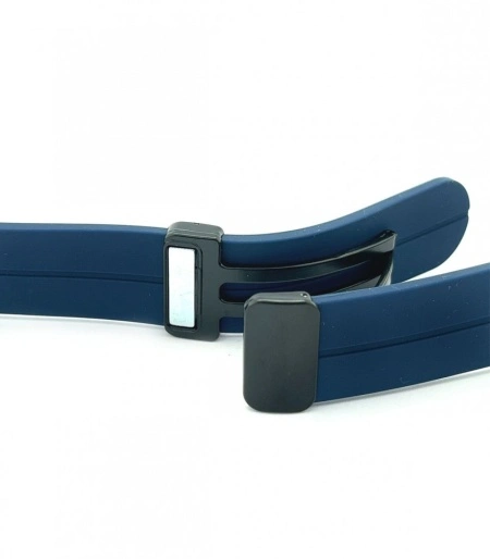 Curea albastru navy silicon, inchidere magnetica pentru smartwatch 20mm - Img 2