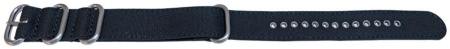 Curea NATO neagră canvas 22mm catarame zulu argintii -57207