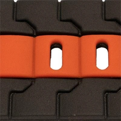 Curea silicon doua culori QR neagra cu roșu 22mm- 62247 - Img 2
