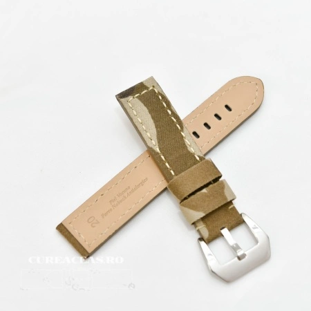 Curea pânză si piele camuflaj bej 20mm - 3702017 - Img 2