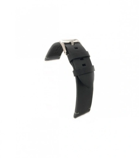 Curea piele neagră vintage ceruită QR 20mm - 4220120 - Img 2