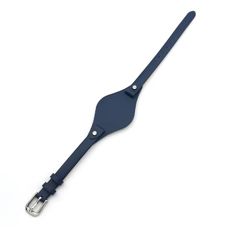 Curea albastră tip Fossil 8mm cu catarama argintie