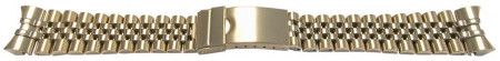 Bratara metalica plina aurie model Rolex capete curbate 20mm - 51365