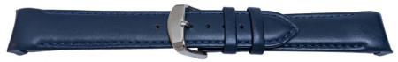 Curea piele lina capat curbat albastru inchis 18mm - 58009