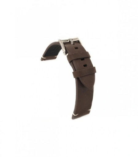 Curea piele maro vintage ceruită QR 20mm - 4220220 - Img 2