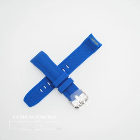 Curea silicon albastră capat curbat 22mm - 58404 - Img 2