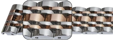 Bratara argintie cu rose gold 7 rânduri cu deployant 22mm - 57120 - Img 2