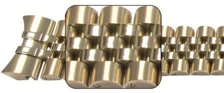 Bratara metalica plina aurie model Rolex capete curbate 20mm - 51365 - Img 2