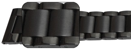 Bratara neagră deployant capat drept 18mm - 57126 - Img 2