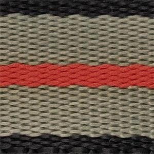 Curea NATO multicolora negru/gri/roșu 22mm catarame argintii -54090 - Img 2