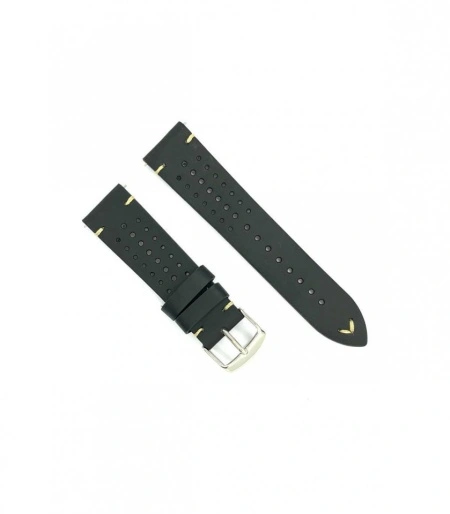 Curea piele neagra, vintage, Rally 22mm - 4350122 - Img 2