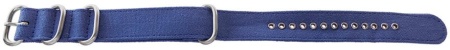 Curea NATO albastră canvas 20mm catarame zulu argintii -54104