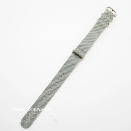 Curea NATO gri 20mm catarame zulu argintii -52987 - Img 2