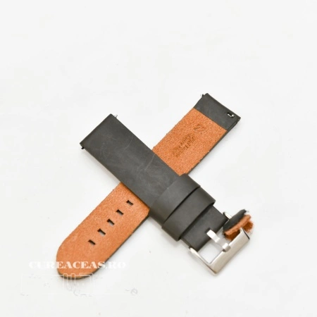 Curea piele neagră vintage QR 26mm - 3830126 - Img 2