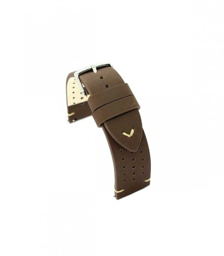 Curea piele maro inchis, vintage, Rally 20mm - 4350220 - Img 2