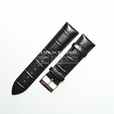 Curea Piero Magli neagră, mată model aligator QR 12mm - 08593001