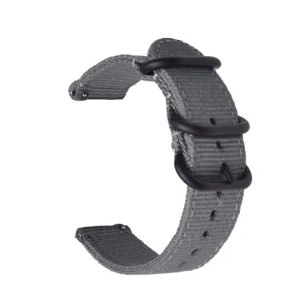 Curea din tesatura de nylon gri catarame zulu negre 22mm