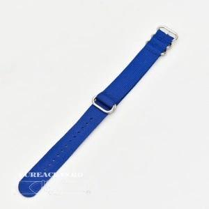Curea NATO albastră 20mm catarame zulu argintii -4090520 - Img 2