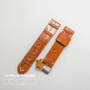 Curea piele maro model crocodil vintage QR 20mm - 4030320