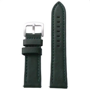 Curea piele verde cu cusătură verde, telescop rapid 24mm