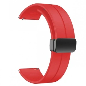 Curea roșie silicon, inchidere magnetica pentru smartwatch 20mm