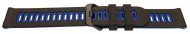 Curea silicon doua culori QR neagra cu albastru 22mm- 62205
