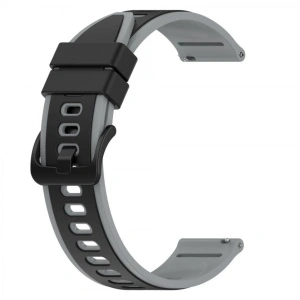 Curea silicon QR doua culori neagra cu gri 22mm- 445422