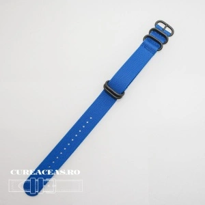 Curea NATO albastra 22mm catarame zulu negre -52977